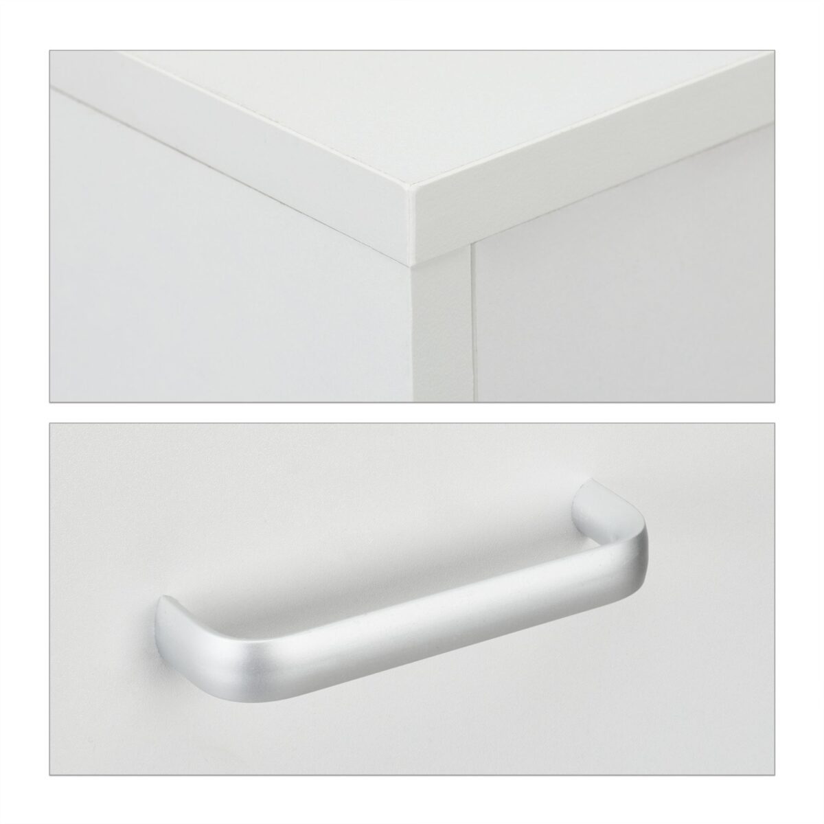 Noptiera cu sertar si raft, MDF, alb, 41,5 x 39 x 31 cm - imagine 9
