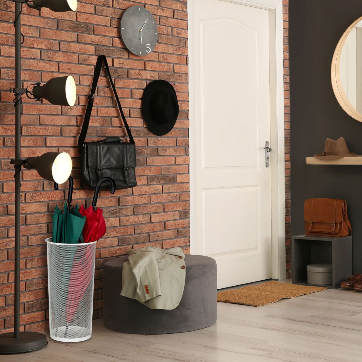 Suport umbrele rotund, din metal, 49,5 x 26 cm - imagine 2