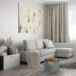 Taburet cu spatiu depozitare, aspect catifea, antracit, 38 x 38 x 38 cm - imagine 2