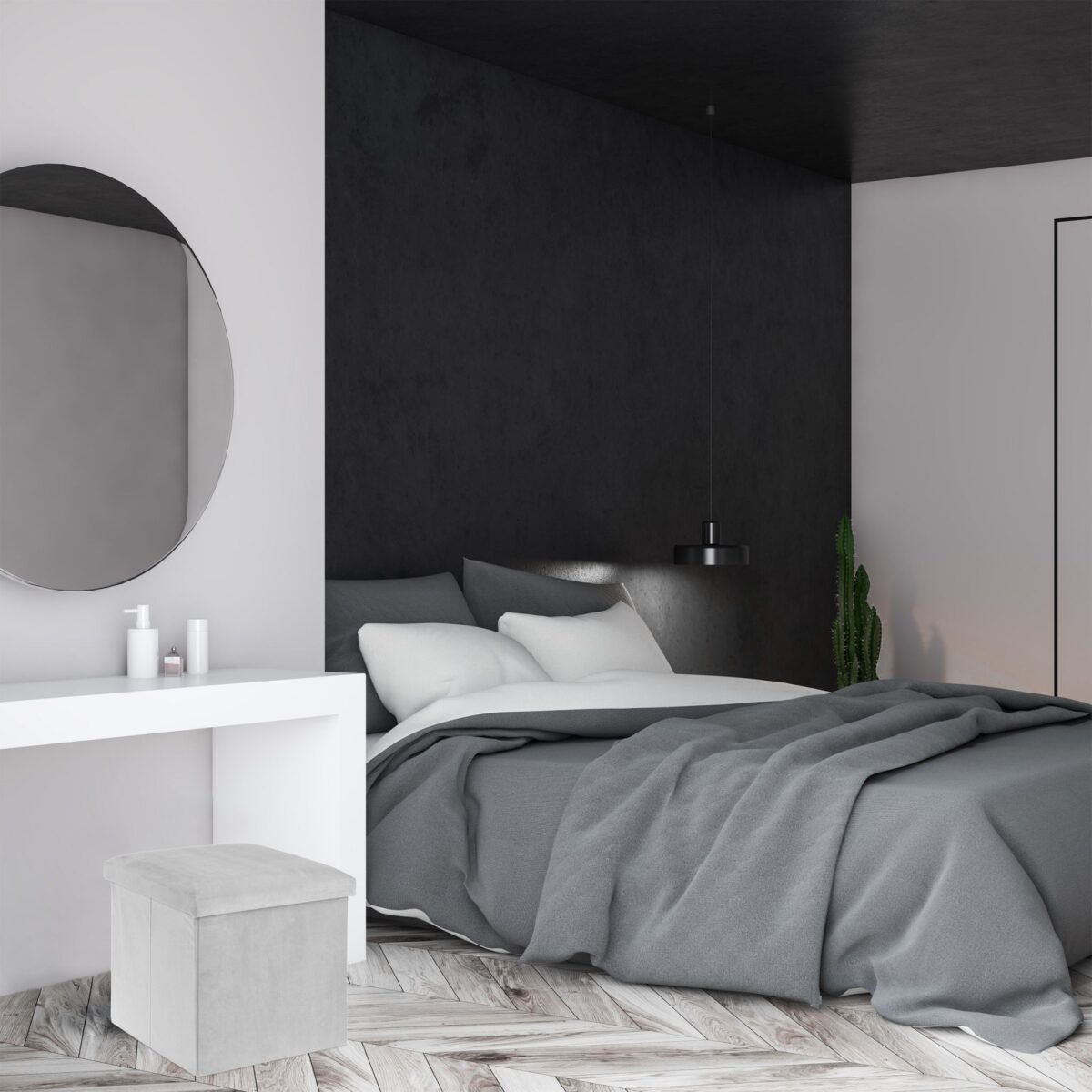 Taburet cu spatiu depozitare, aspect catifea, antracit, 38 x 38 x 38 cm - imagine 5