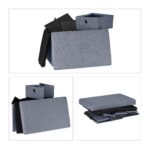 Banca tip taburet, 4 sertare pentru depozitare, gri, Relaxdays, 39 x 75,5 x 37 cm - imagine 7