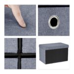 Banca tip taburet, 4 sertare pentru depozitare, gri, Relaxdays, 39 x 75,5 x 37 cm - imagine 8
