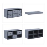 Taburet multifunctional Gri, 6 sertare, pentru depozitare, gri, 39 x 76 x 38 cm - imagine 7