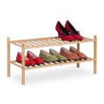 Pantofar din bambus, pe 2 nivele, 32 x 68,5 x 28 cm