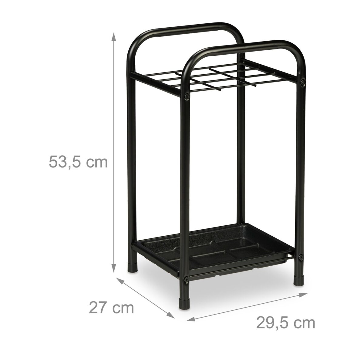 Suport umbrele, 9 compartimente, tava scurgere apa, 53,5 x 29,5 x 27 cm - imagine 4