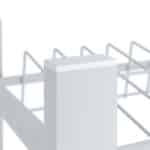 Pantofar cu bancuta, tapitat, structura metalica, 2 nivele, alb/gri, 50,5 x 82 x 33 cm - imagine 6