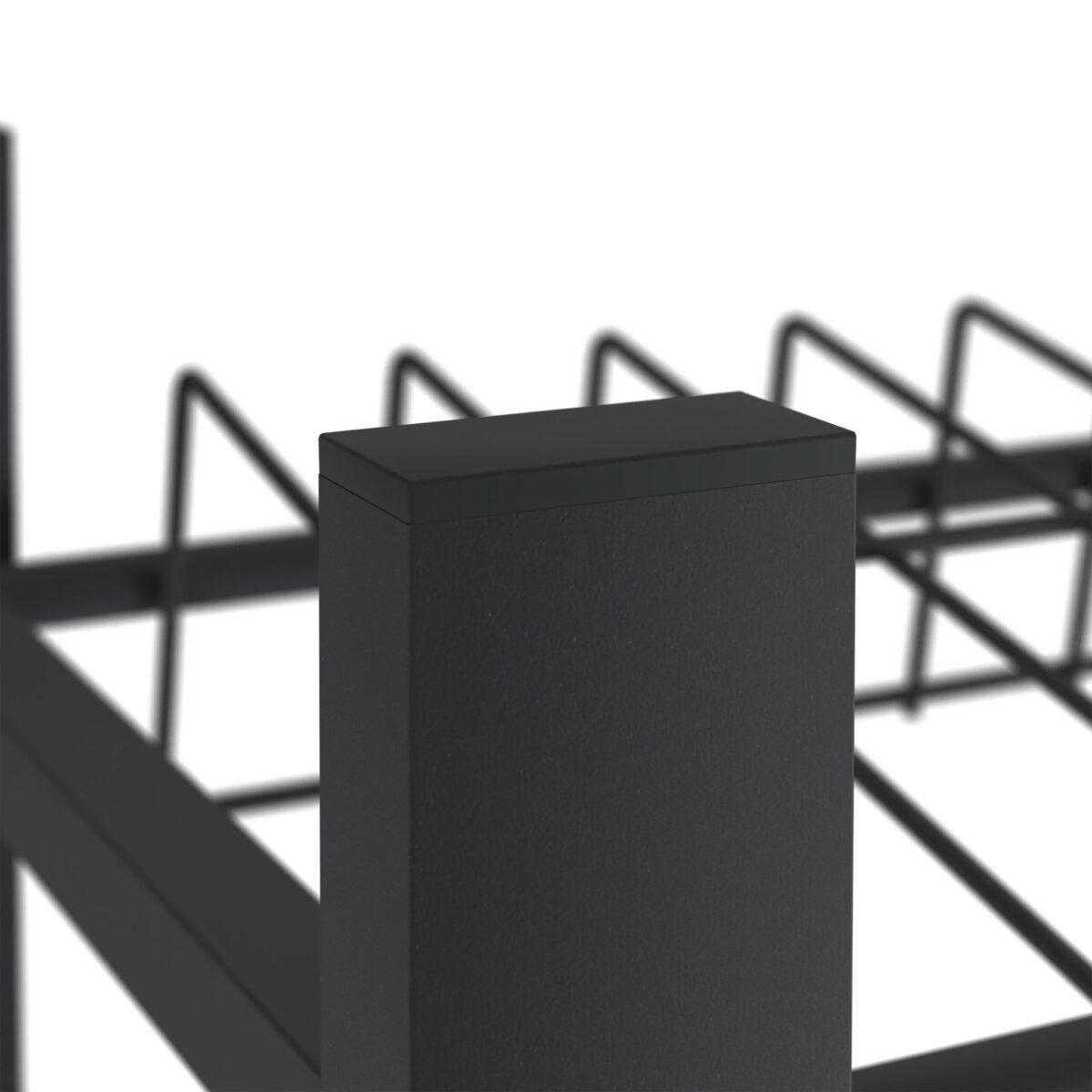 Pantofar tip taburet, tapitat, cu structura metalica, 2 nivele, negru, 50,5 x 82 x 33 cm - imagine 6