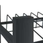 Pantofar tip taburet, tapitat, cu structura metalica, 2 nivele, negru, 50,5 x 82 x 33 cm - imagine 6