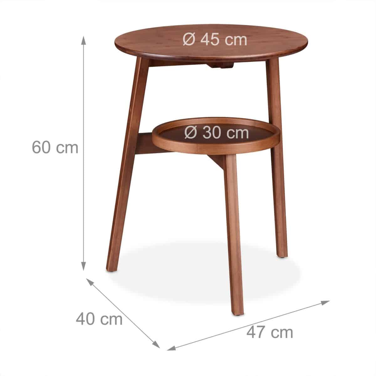 Masuta de cafea rotunda, decorativa si eleganta, maro, 60 x 47 x 40 cm - imagine 5