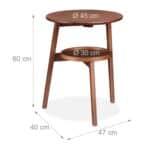 Masuta de cafea rotunda, decorativa si eleganta, maro, 60 x 47 x 40 cm - imagine 5