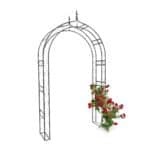 Arcada metalica pentru flori cataratoare, Relaxdays, negru, 242 x 138 x 35,5 cm