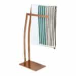 Suport metalic pentru prosoape, 2 bare, 84 x 32 x 20 cm, cupru
