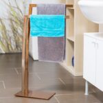 Suport metalic pentru prosoape, 2 bare, 84 x 32 x 20 cm, cupru - imagine 2