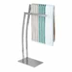 Suport metalic pentru prosoape, 2 bare, 84 x 32 x 20 cm, argintiu