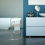 Suport metalic pentru prosoape, 3 bare, 85 x 66 x 20 cm, argintiu - imagine 4