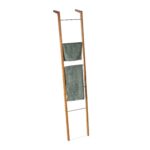Suport prosoape tip scara, 5 trepte, din lemn, natur, 180 x 35 x 20 cm