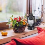 Felinar decorativ, pe baterii, interior - exterior, negru, Relaxdays - imagine 3