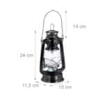 Felinar decorativ, pe baterii, interior - exterior, negru, Relaxdays - imagine 4