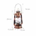 Felinar decorativ, pe baterii, interior - exterior, bronz, Relaxdays - imagine 5