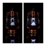 Felinar decorativ, pe baterii, interior - exterior, bronz, Relaxdays - imagine 7