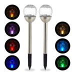 Set 2 lampi solare, cu LED, 7 culori, decorative, incarcare solara, Relaxdays