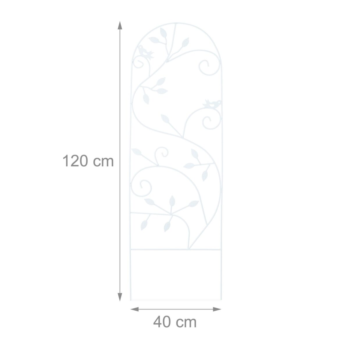 Arcada metalica de gradina pentru flori cataratoare, alb, 120 x 40 cm, Relaxdays - imagine 5