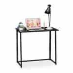 Birou pliabil, design modern, negru, 74,5 x 80 x 45 cm