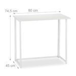 Birou pliabil, design modern, alb, 74,5 x 80 x 45 cm - imagine 4