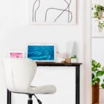 Birou pliabil, design modern, alb, 74,5 x 80 x 45 cm - imagine 5