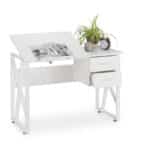 Birou cu 2 sertare, design modern, 75 x 110 x 55 cm, alb