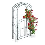 Arcada metalica pentru flori cataratoare, Relaxdays, verde inchis, 215 x 115 x 43 cm