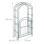 Arcada metalica pentru flori cataratoare, Relaxdays, verde inchis, 215 x 115 x 43 cm - imagine 5
