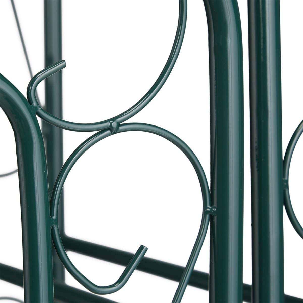 Arcada metalica pentru flori cataratoare, Relaxdays, verde inchis, 215 x 115 x 43 cm - imagine 7