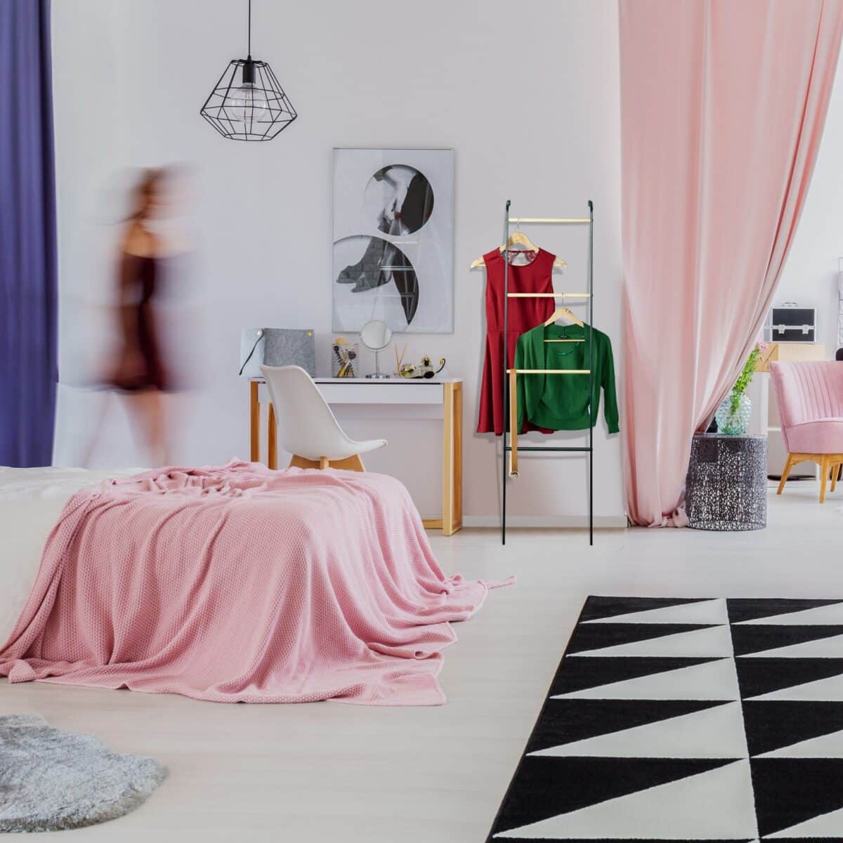 Suport prosoape tip scara, 4 trepte,160 x 40 x 26 cm, negru - imagine 3