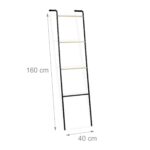 Suport prosoape tip scara, 4 trepte,160 x 40 x 26 cm, negru - imagine 4