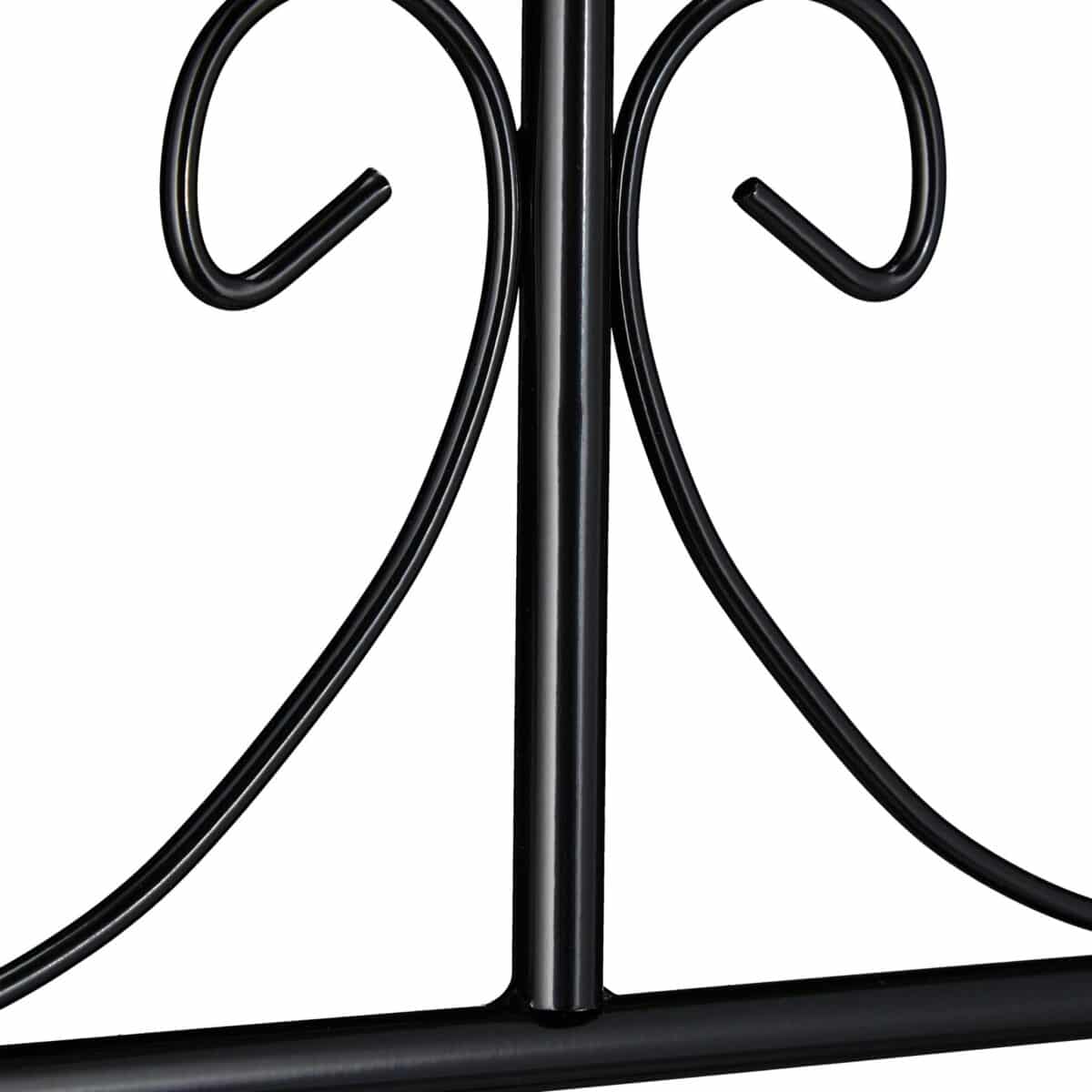 Set 2 arcade metalice Relaxdays, pentru flori cataratoare, negru, 220x50 cm - imagine 6