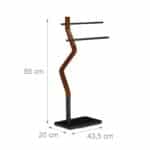 Suport prosoape, doua brate, negru/maro, 85 x 43,5 x 20 cm - imagine 4