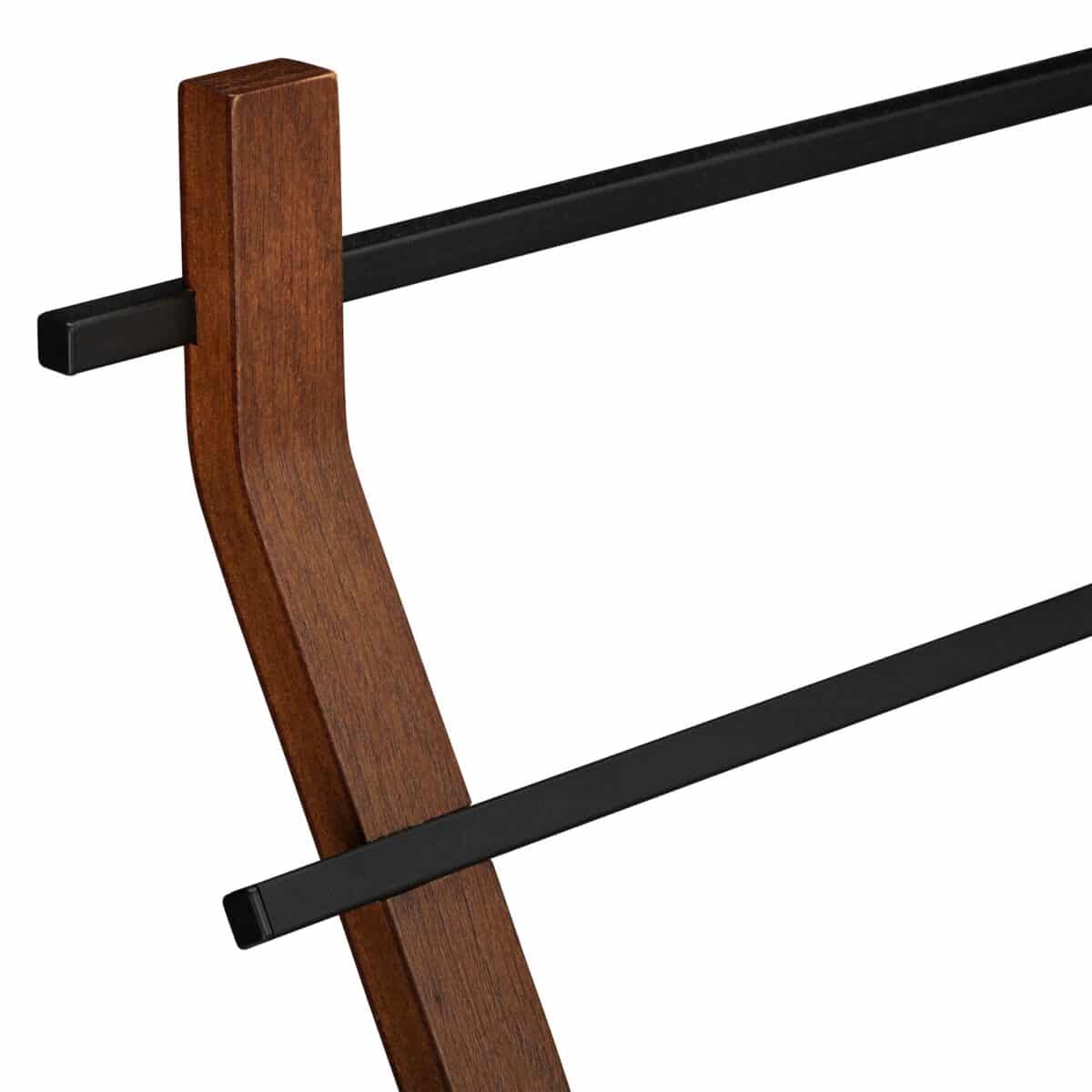 Suport prosoape, doua brate, negru/maro, 85 x 43,5 x 20 cm - imagine 2