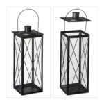 Set 3 felinare, dimensiuni diferite, interior-exterior, Relaxdays - imagine 7