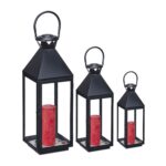 Set 3 felinare, dimensiuni diferite, interior - exterior, Relaxdays