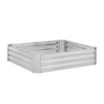 Gard decorativ pentru flori, pat gradina, fier galvanizat, argintiu, 30 x 120 x 90 cm
