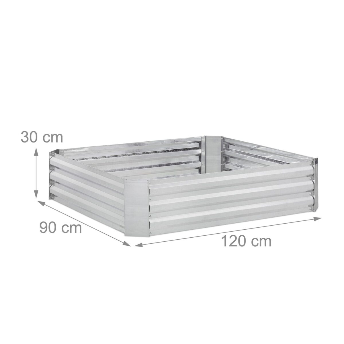 Gard decorativ pentru flori, pat gradina, fier galvanizat, argintiu, 30 x 120 x 90 cm - imagine 4
