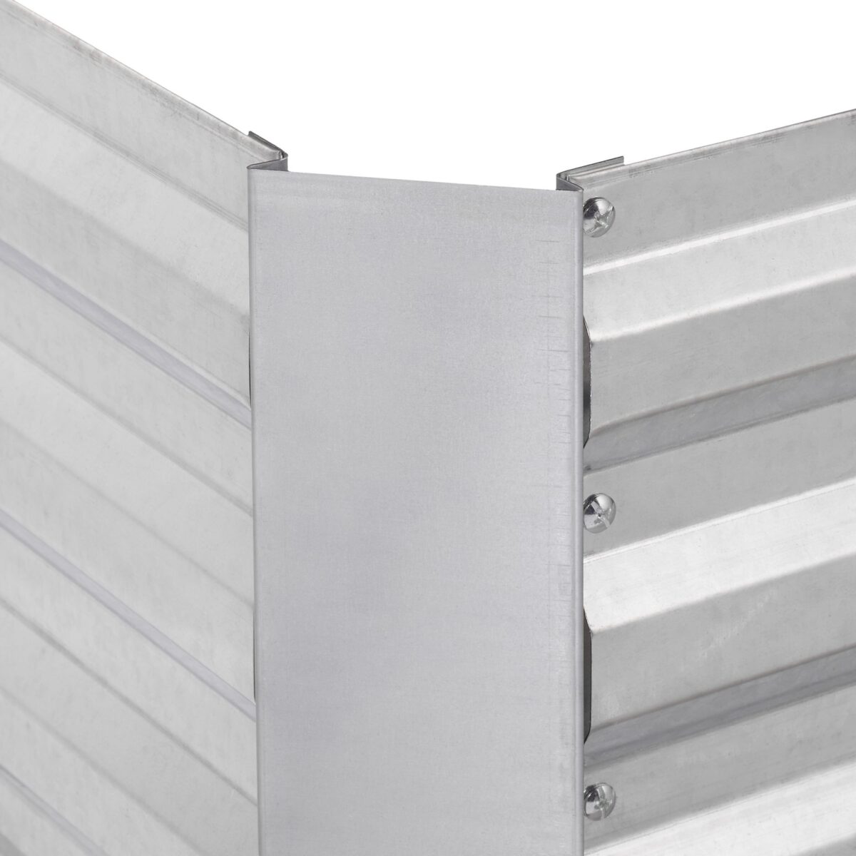 Gard decorativ pentru flori, pat gradina, fier galvanizat, argintiu, 30 x 120 x 90 cm - imagine 6