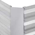 Gard decorativ pentru flori, pat gradina, fier galvanizat, argintiu, 30 x 120 x 90 cm - imagine 6