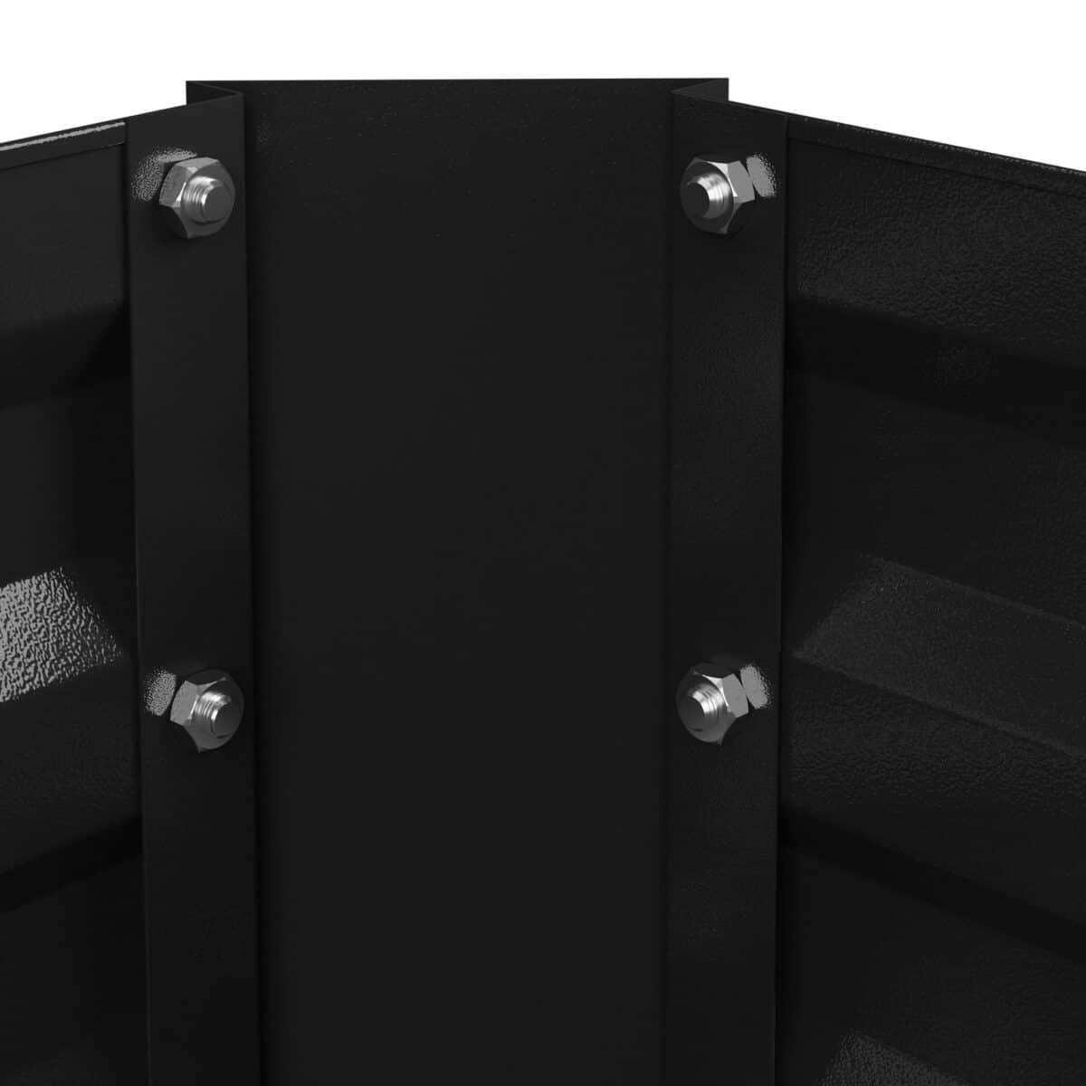 Gard decorativ pentru flori, pat gradina, fier galvanizat, negru, 30 x 120 x 90 cm - imagine 5