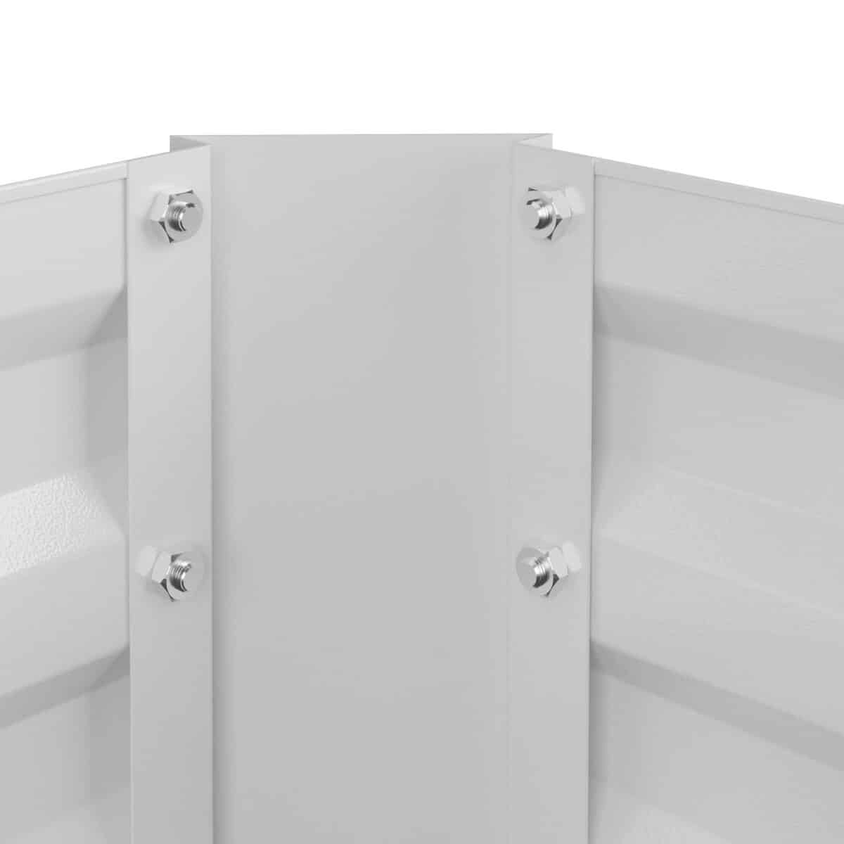 Gard decorativ pentru flori, pat gradina, fier galvanizat, alb, 30 x 120 x 90 cm - imagine 4