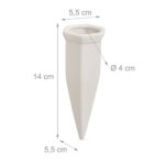 Set 4 conuri mari, de lut, pentru irigatii plante, 14 x 5,5 x 5,5 cm, alb - imagine 4