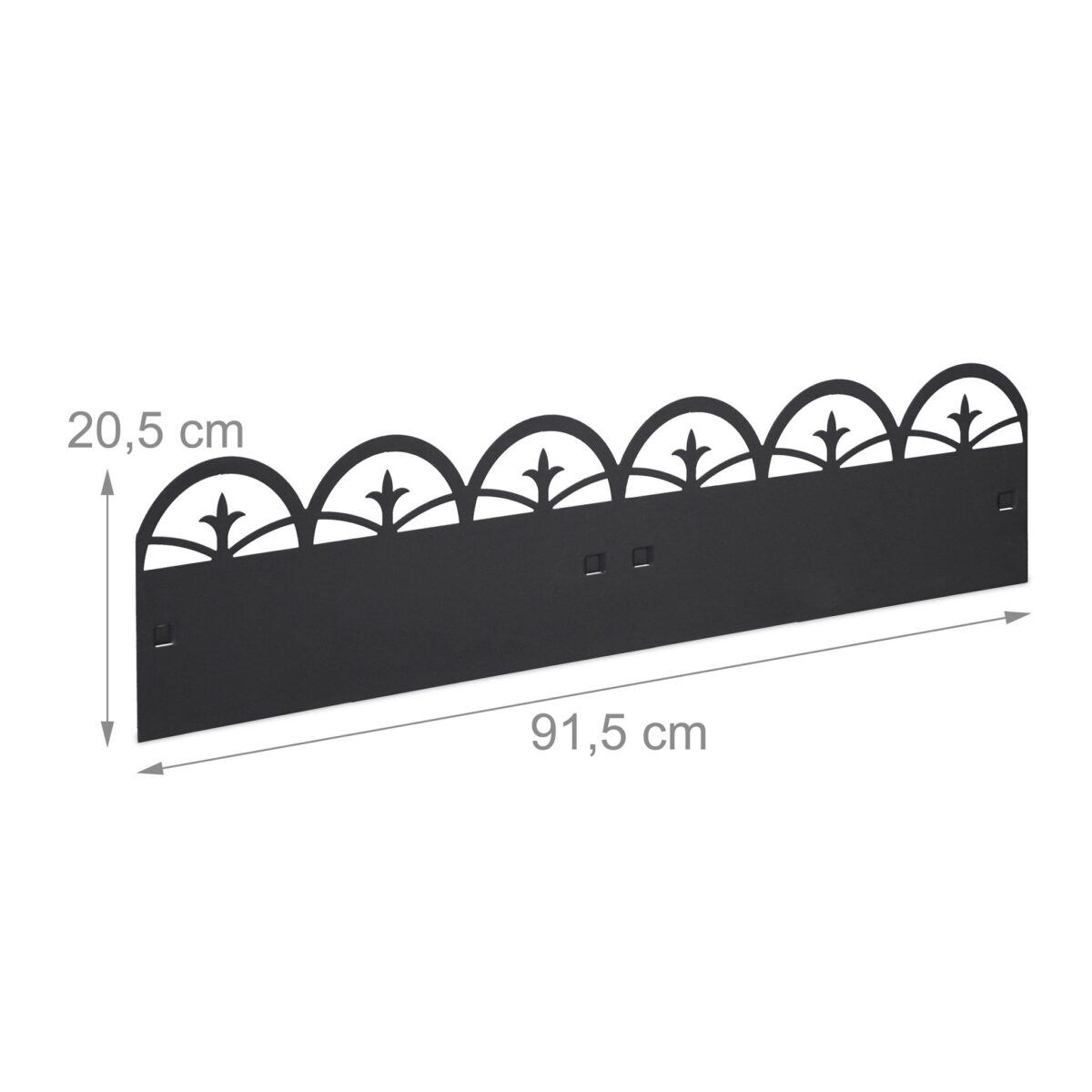 Bordura pentru gazon, 275 cm, din 3 piese, otel, negru - imagine 3