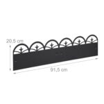 Bordura pentru gazon, 275 cm, din 3 piese, otel, negru - imagine 3
