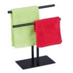 Suport prosoape metalic, negru, 32 x 28,5 x 12 cm